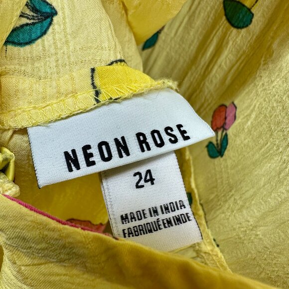 ASOS Neon Rose Curve open back midi dress in lemon fruit print 24UK NWT - Picture 4 of 4